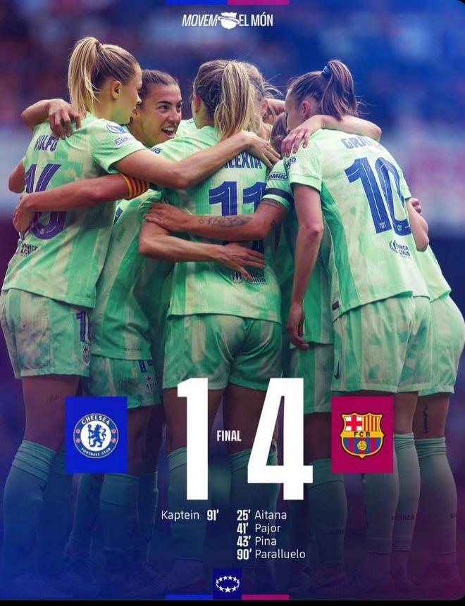 "辉煌对决！ Barcelona女子足球队以压倒性8-2双杀切尔西，强势进军女足欧冠终极较量"
