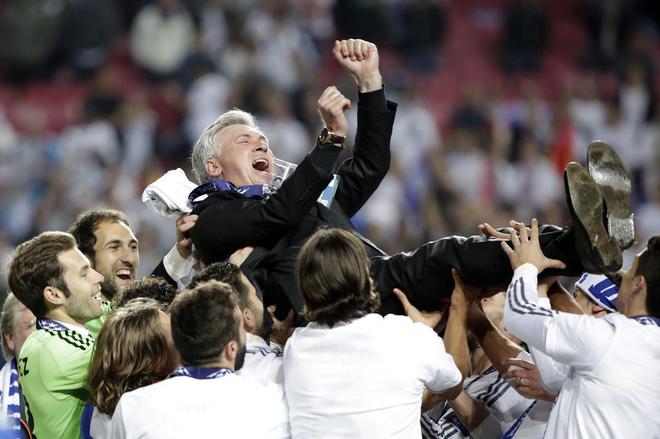 "携手辉煌：安切洛蒂在皇马的执教轨迹——三冠王霸业，双西甲荣耀，国王杯的璀璨篇章"