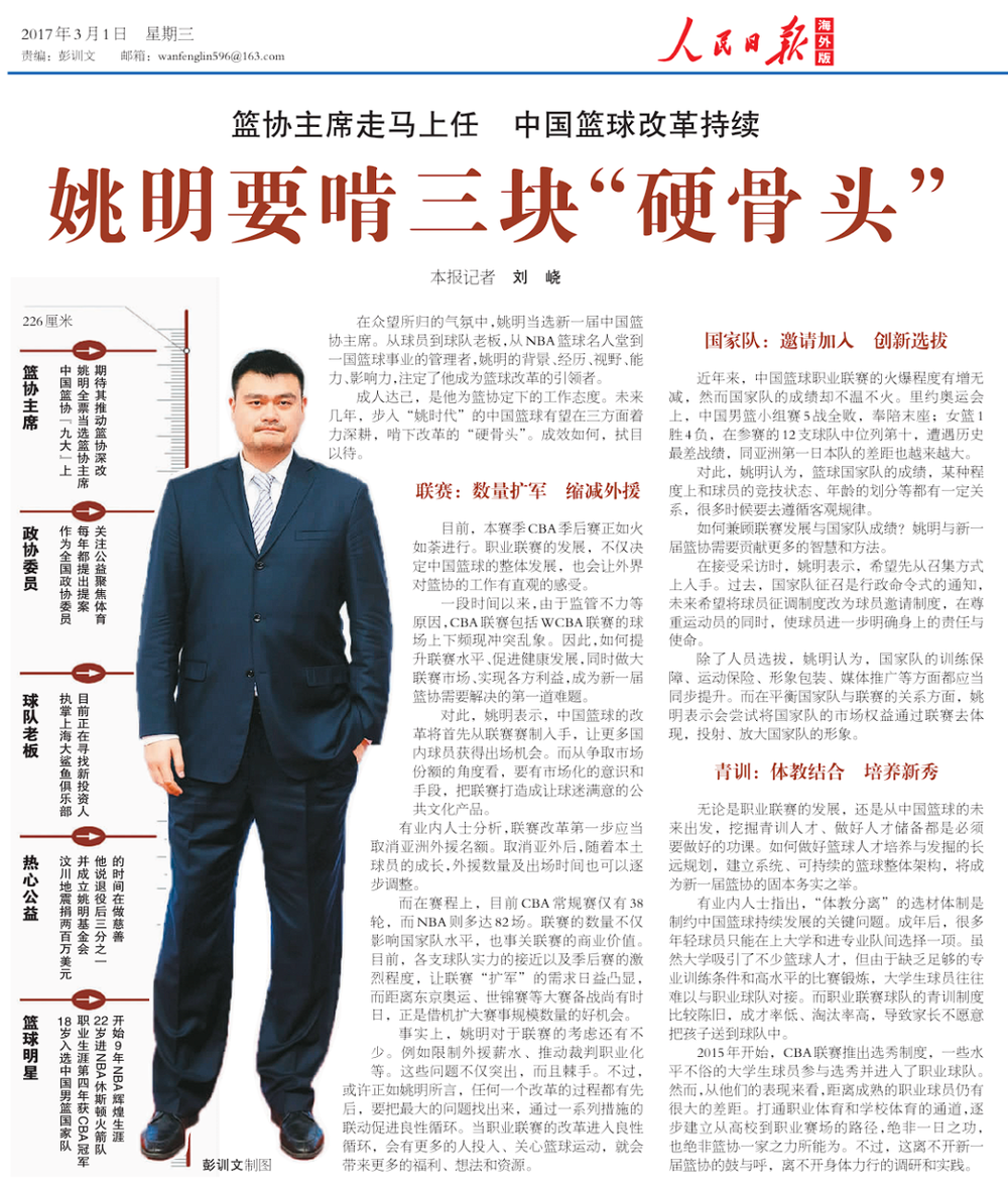 中国男篮成绩下滑姚明改革遇挫_姚明辞去篮协主席_cba姚明改革