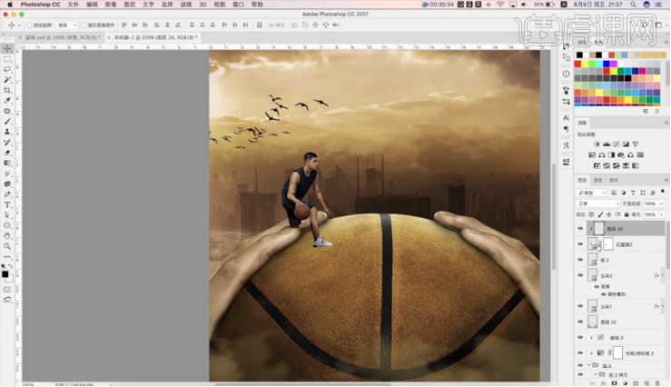 篮球海报设计步骤_ps制作篮球海报教程_ps教程nba
